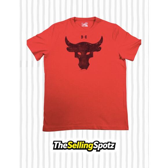 Under Armour Other - Under Armour Red Project Rock Brahma Bull T-Shirt Men’s Size (M) Heat Gear